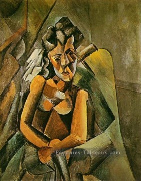 Cubisme œuvres - Femme assise 1909 cubiste